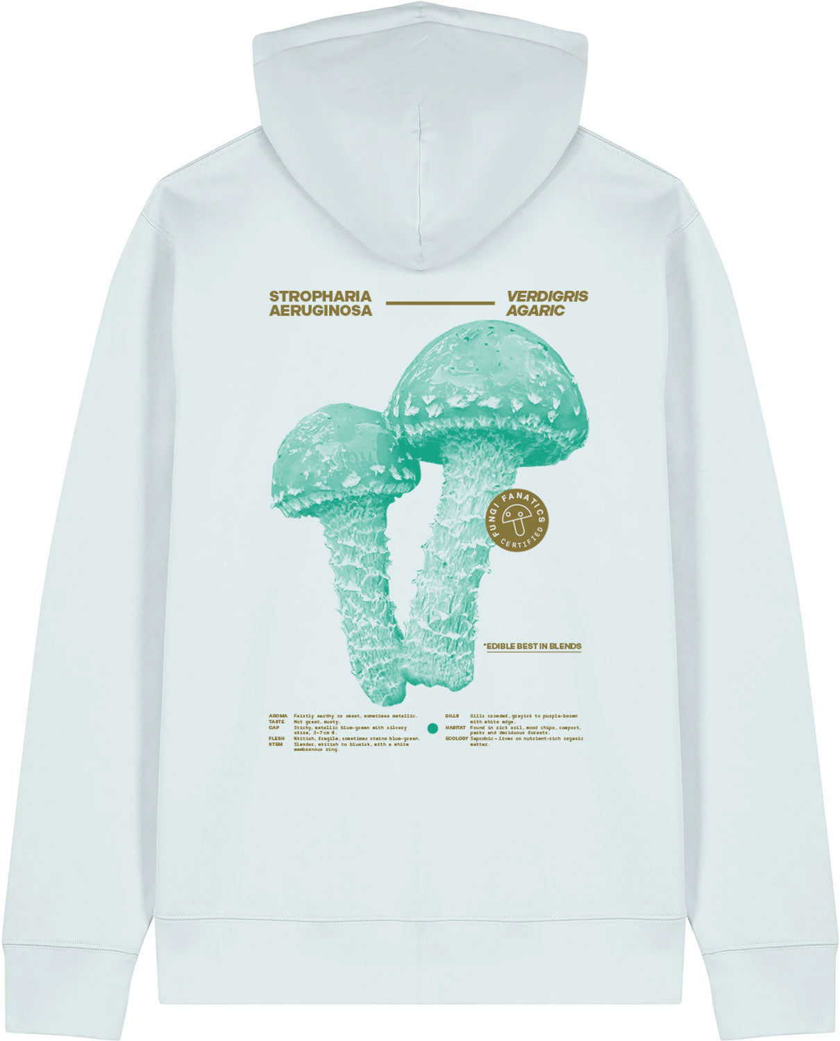 Hoodie "Stropharia aeruginosa" BLUE ICE, strictly limited to 10 Pcs