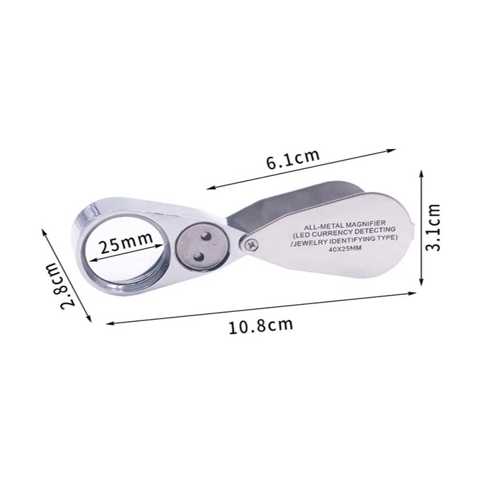 Lupe 40-fache Vergrößerung mit Licht & UV Licht