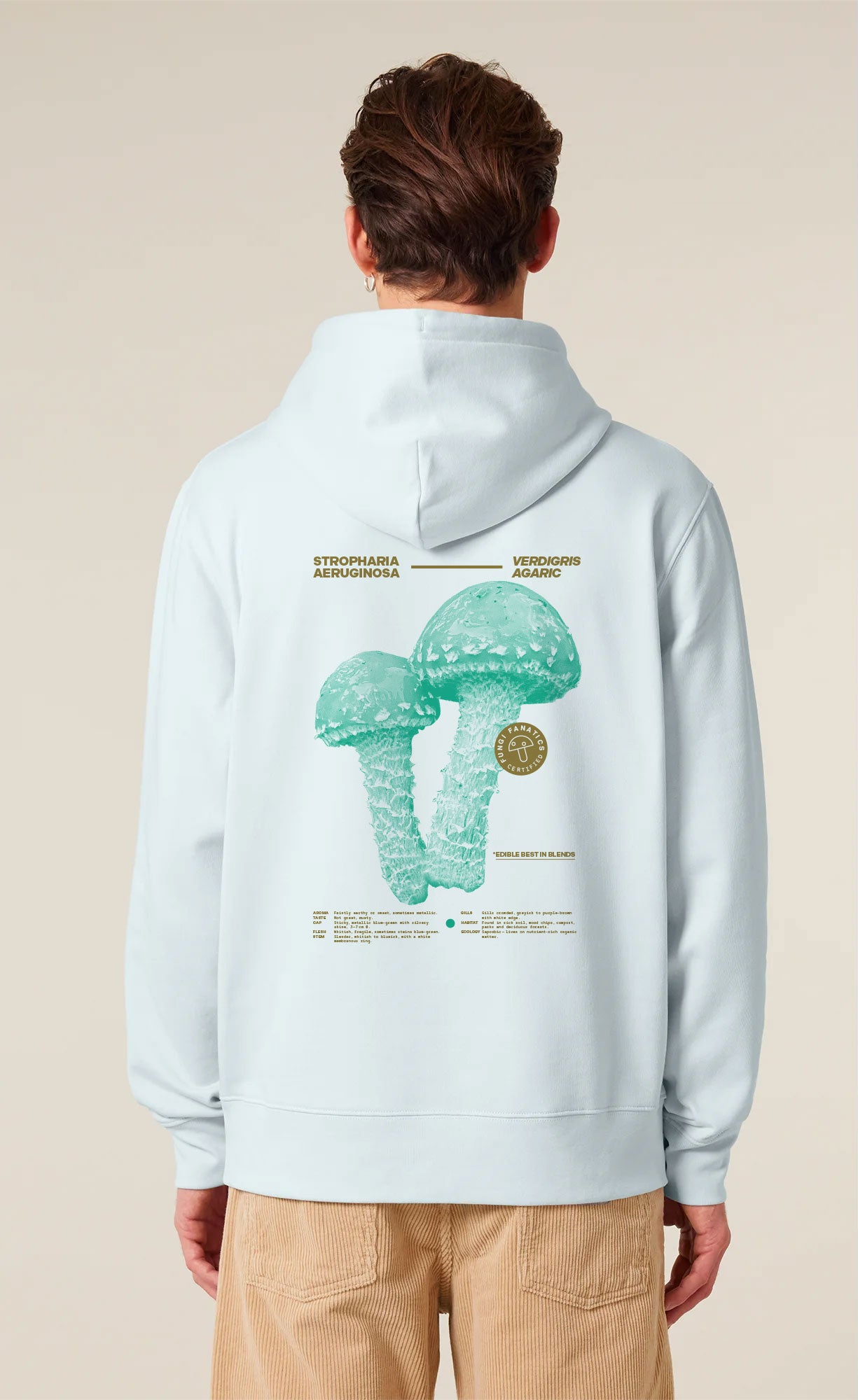 Hoodie "Stropharia aeruginosa" BLUE ICE, strictly limited to 10 Pcs